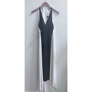 NEW Express Women's Black and White Halter Maxi Cocktail Dress Size 8 Minimalist